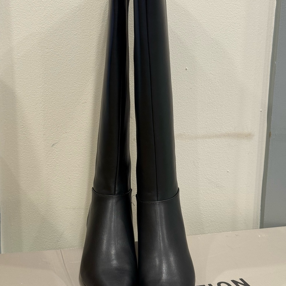 Kenneth Cole Black Over-the-Knee Stretch Boots